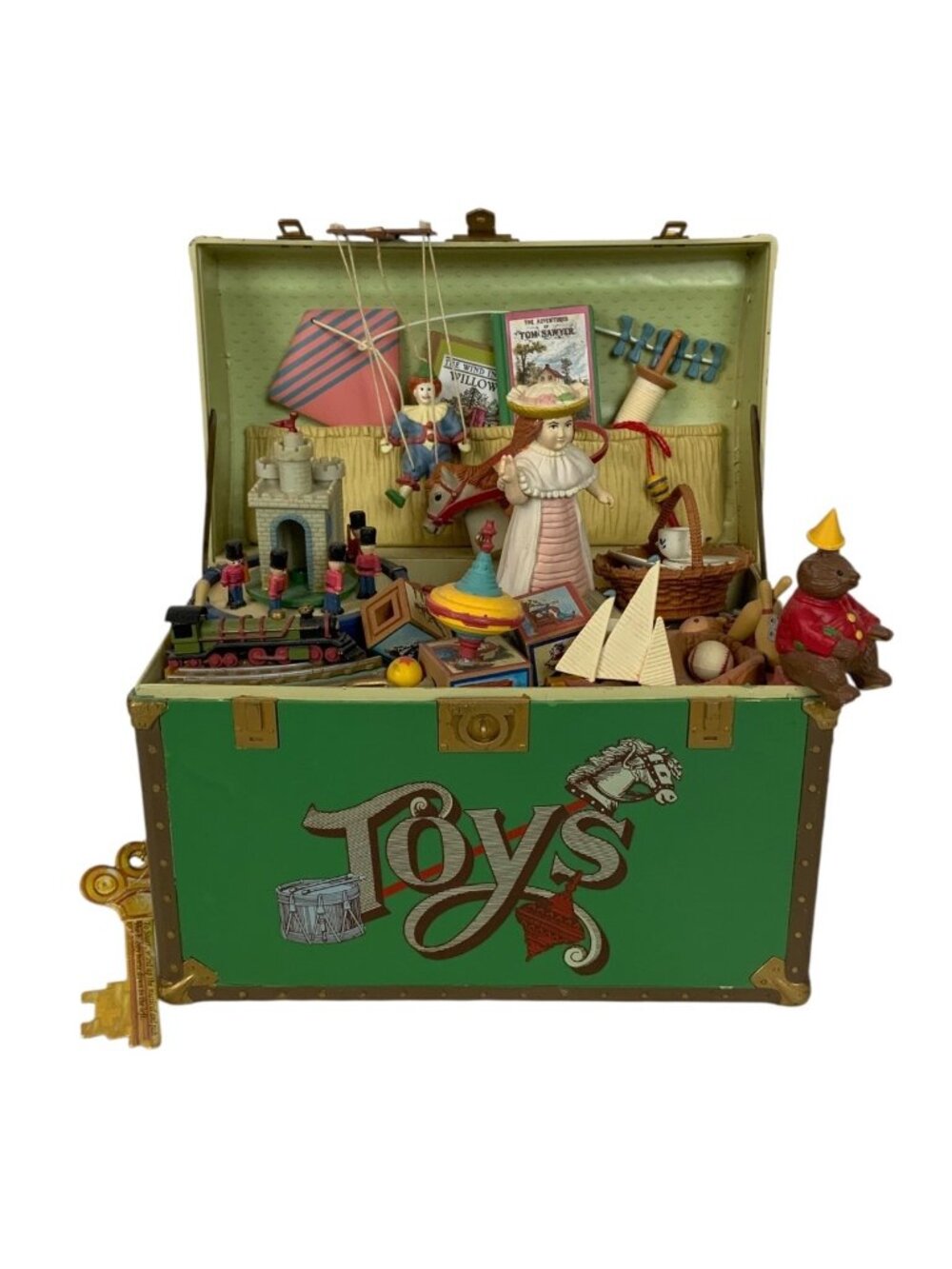 Enesco Toy Symphony Musical Green Treasure Chest Vintage Style Holiday Decor